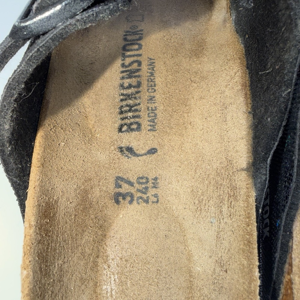 Birkenstock Arizona Sandals Womens Size 37 US 6 Black Metallic Iridescent - Picture 7 of 8